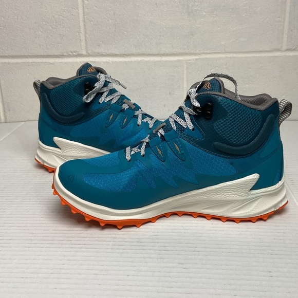 NIB KEEN Women's Zionic MId WP Hiking Boot Size 8.5 Fjord Blue/Tangerine 1028043 - Picture 8 of 9